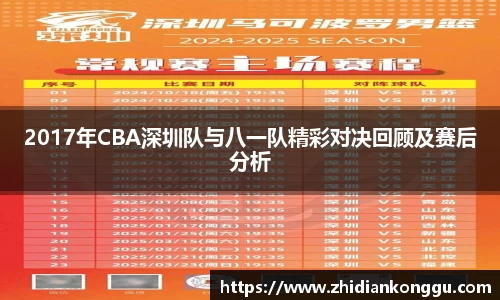 2017年CBA深圳队与八一队精彩对决回顾及赛后分析